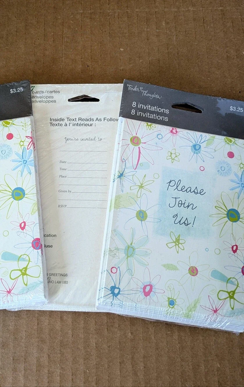 Invitations Please Join Us Floral Multicolor 23 Cards Bundle 3 Two Sealed